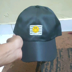 Topi basseball Bordir SMILE New Model Topi Distro