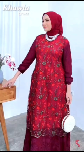 DRESS KONDANGAN WANITA KHAWLA SIZE JUMBO LD 120 BY SHOFIYA