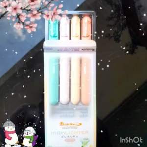 Highlighter Aurora (Set 4 ด้าม) ปากกาเน้นข้อความ ไฮไลท์ Quantum (ไม่มีกล่อง)