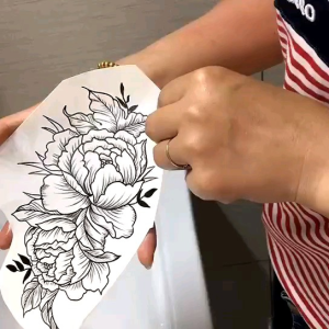 Premium Tato Temporer Tahan Air Motif Kepala Macan Kumbang Hitam TBS 8279