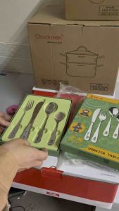 CKM304 - Bộ dao thìa dĩa trẻ em 4 món hàng xuất khẩu chất liệu inox 304