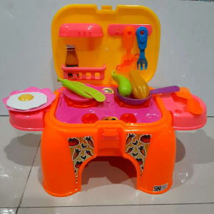 mainan kitchen set kursi bangku mainan masak masakan dapur lampu dan suara