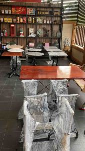 (พร้อมส่ง) ขาโต๊ะเหล็กดำ ฐานเหลี่ยม40cm เสา8cmนิ้ว ขาโต๊ะร้านอาหาร กาแฟ (โครงขา) ราคาโรงงาน ไม่รวมท็อป