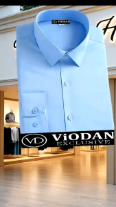 VIODAN Kemeja Polos Lengan Panjang Pria Model Slim Fit Kemeja Kerja Kantor Formal Premium