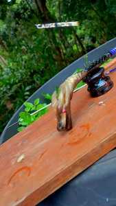 set joran wader gagang tanduk ukir