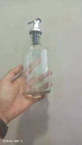 Botol Minyak sayur 250ml tutup wine Botol kaca minyak goreng Botol tutup dispenser Botol kaca polos gepeng