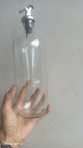 Botol kaca 1 liter Botol minyak sayur tutup wine Botol kecap tutup dispenser Botol jamu Botol bensin 1000 ml baru