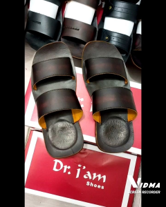 SANDAL KULIT PRIA DR. IAM 4022 COKLAT ( PRODUKSI SENDIRI )