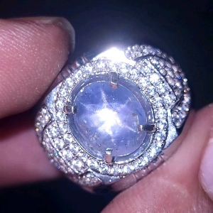 Batu Natural blue safir star srilanka ceylon sapphire BODY GLASS