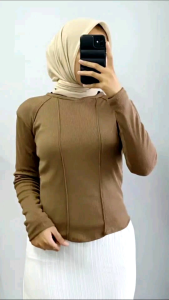 Orimoza Top Blouse Rib Knit Atasan Wanita