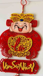 Khánh treo Thần Tài đến 25x55cm may mắn chiêu tài lộc