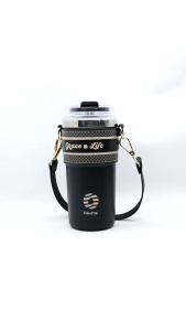 SR2034 Botol Minum Stainless Steel Tumbler Kopi 500ml Vacuum Insulated SUS 316 dengan Sleeve dan Strap Holder