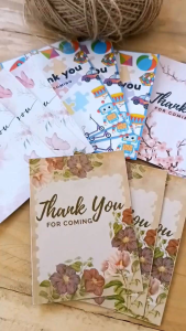 3PCS Thank You Souvenir Tags Cute Design for Birthday Baptism Wedding Debut Anniversary Customized Free Strings Ribbon