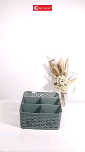 Keranjang Serbaguna 5 Sekat: Wadah Alat Tulis & Tempat Kosmetik Praktis