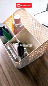 Keranjang Sekat 5 Motif Bunga & Serbaguna untuk Meja Rias Kantor