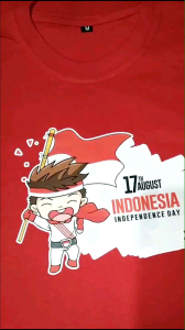 Kaos Kemerdekaan Anak 2025 Cotton Combed 30s Usia 3-10Tahun