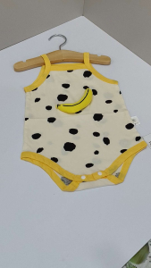 [Ready Stock] ZENZI BABY Sunny Banana Baby Romper Cotton Sleeveless Bodysuit Newborn Outfit