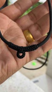 สร้อยพระ สร้อยเชือกร่มหนา3มิล ถักด้วยไหมดำ สำหรับห้อยพระ1องค์