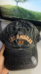 Topi dewasa border Los Angeles model terbaru bahan denim topi washed