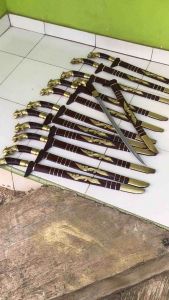 A08 perkakas panjang golok maung barlen gold natural 82cm asli baja strip stell
