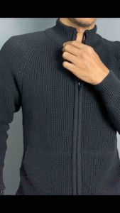 Dzicloth Sweater Rajut Resleting Saku Model Jaket Tebal