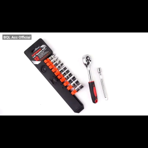 ORIGINAL Taffware Kunci Pas CR-V Drive Socket Wrench Set 1/4 Handle 12 PCS