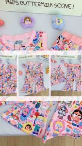 ชุดเข้าเซตเด็กพิมพ์ลาย CryBaby 2 ชิ้น สำหรับเด็กผู้หญิง