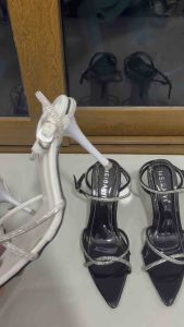 Sandal cao gót cao 9 phân dây đá mũi nhọn GUOC01 cao cấp sang đẹp ( phom 15)