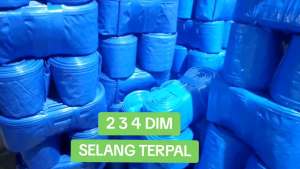 Selang Terpal Plastik Diesel Desel Irigasi Sawah 3 inch dan 4 inch panjang 50m Biru Tanaman