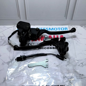 Black paket 5item master rem Assy plus handle rem kiri dudukan handle plat stoper dan switch rem motor Mio m3 X-Ride Fino fi soul GT Xeon GT Mio j Mio gear Mio new Mio s z