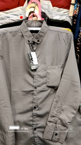 kemeja pria polos lengan panjang hurley slimfit