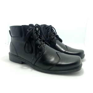 Sepatu Formal Pria PDH Kulit Sapi & Polri Security Tali Doble Resleting