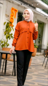 NAIRA Kemeja Blouse Polos - Atasan Wanita Kekinian Shakila