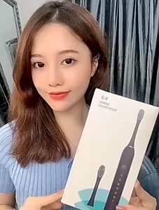Bàn Chải Điện Máy Đánh Răng Sonic X-3 Thông Minh với 6 Chế Độ Làm Sạch Tặng Kèm 8 Đầu Thay Thế dành cho người lớn và trẻ em.