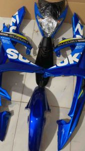Cover Body Full Halus Suzuki Satria Fu Facelift Biru GP Plus Striping/Stiker