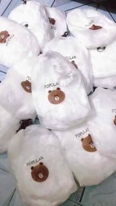 Túi 100 Màng Bọc Thực Phẩm Co Giãn Siêu Dai Có Chun Hình Túi Gấu - Nilong PE Cao Cấp