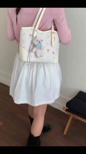 [𝐅𝐔𝐋𝐋𝐁𝐎𝐗 QUÀ TẶNG 🎀] Túi xách Ceekay chính hãng Túi Tote Nữ Pastel Hoa Nhí Kèm Móc Gấu Dễ Thương