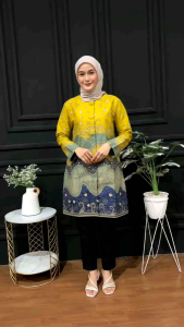 Tunik Batik Lapis Furing Trikot Bahan Katun Adem Baju batik wanita kekinian bisa COD
