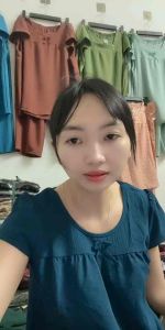 Bộ đũi 9 tấc cổ trònchất đũi mềm mịnco giãn thấm hút tốtquần có 2 túi sz đến 80kg