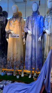 Gamis Hijab ceruty printing - Gamis Ceruty Furing -Gamis