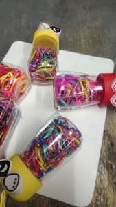 San Rio Set - Vibrant Multi-color Rubber Bands in Adorable Bottle Hair Accessories