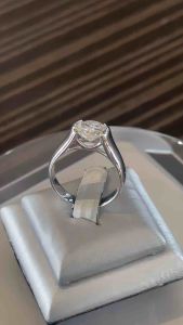 Reraya แหวนเพชรโมอีส 2 ct เงินแท้ 92.5% ชุบทองคำขาว-A5457