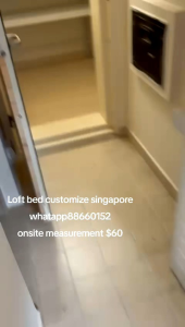 Loft bed customize singapore for helper room/bomb shelter change to cozy elper room/store room/utility room