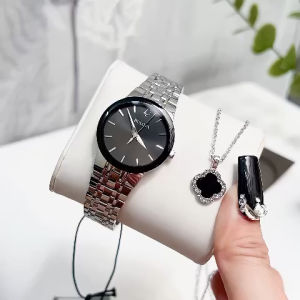 ĐỒNG HỒ NỮ CHÍNH HÃNG Bulova 96L299 Quartz Black Dial Silver Stainless Steel For Lady