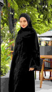 Fursan Gamar - Abaya Gamis Hitam Jetblack Terbaru Termurah Muslimah Haji Umroh Viral