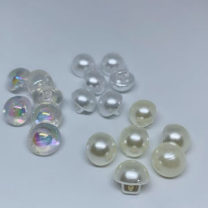 6pcs Pearl Button 12mm Perlas Cream White Crystal (Mushroom) by TelamartPH