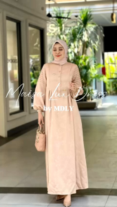 Gamis Dress Wanita Terlaris Maisa Lux Dress by Mdly Special Marun dan Peach