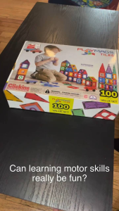 Playmags 100 Piece Set of Magnetic Tiles - Now with Stronger Magnets SturdySuper Durable with Vivid Clear Color Tile to Enhance Creativity