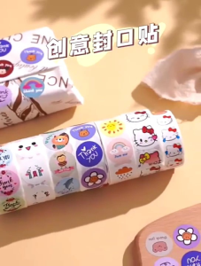 100 pcs Sticker Stiker Thank You Terima Kasih Thankyou Terimakasih Thanks Selamat Menikmati Happy Birthday HBD Tq 1 Roll Isi 500 Aesthetic Karakter Lucu Satuan Eceran Lembar Label Segel Box Lembaran Promo Murah