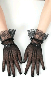 Lace Gloves Elegant Short Etiquette Summer Gloves Girl Wedding Halloween Party Costume Accessories